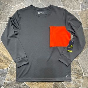 Xersion Quick-Dri Charcoal Long Sleeve Shirt with Cell Phone Pocket